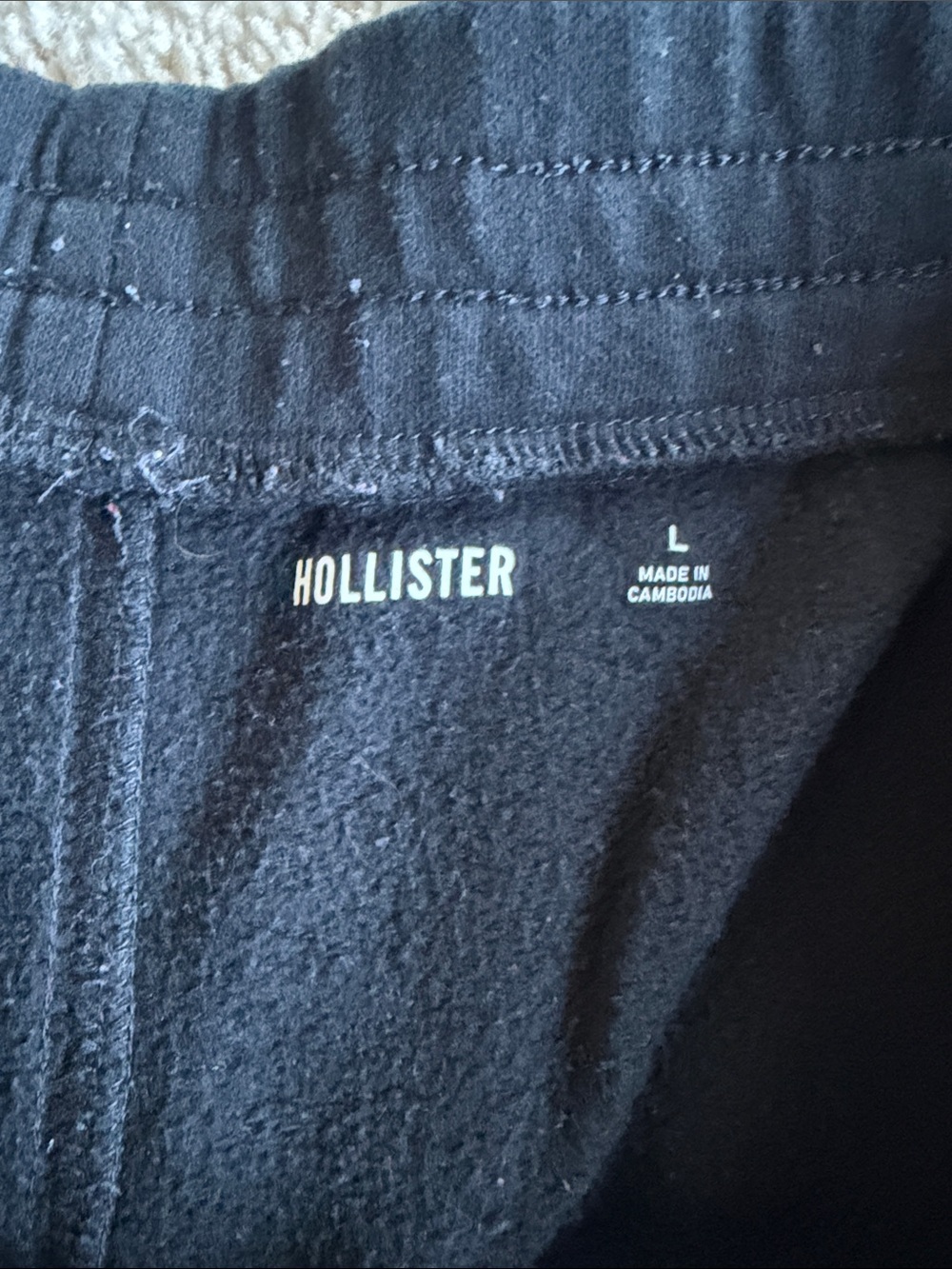 Hollister Black Fleece-Lined Sweatpants